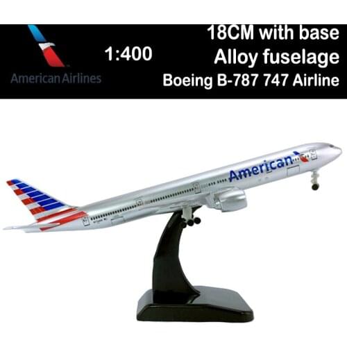 18CM 1/400 Airliner Boeing777-300 Big United Airlines Airplane Model Toys Aircraft Diecast Plastic Alloy Plane Gifts Kids Adult