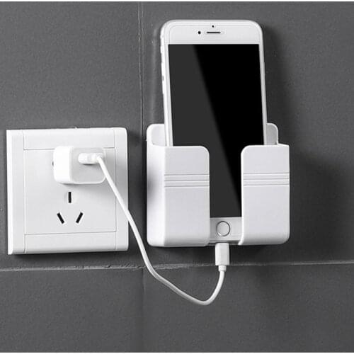 Wall Holder For Remote Control Tv/Dvd/Vcr Step Remote Control Mobile Phone Holder Stand Storage Holder Practical Charging Box