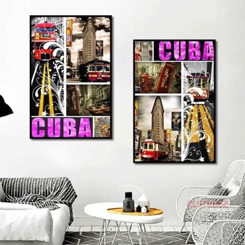 Nordic Posters And Prints Combined Retro Street Building Painting Home Decoration Living Room Wall Art Canvas Pictures No Frame
