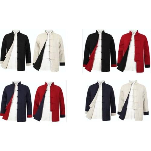 Reversible jacket Wing Chun Tang suits martial arts tai chi uniforms Clothing men Two-sided wear outfit clothes coat