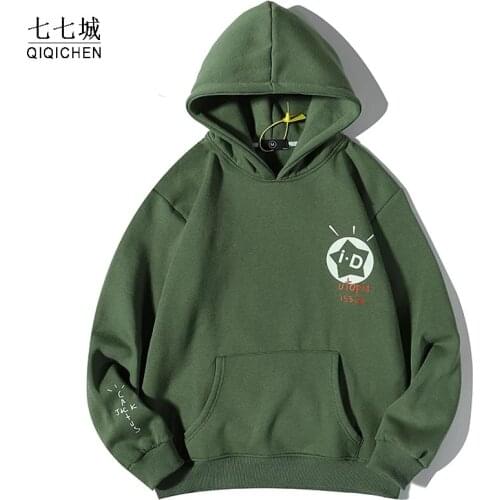 Catcus Letter Print Fleece Hoodies Men Stranger Things Oversize Sweatshirt Harajuku Streetwear Casual Hip Hop Hoodies Unisex