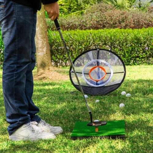 Golf Hitting Chipping Practice Net Golf Pop-UP Indoor Outdoor Pitching Cage Mat Practice Easy Net Golf Training Aids