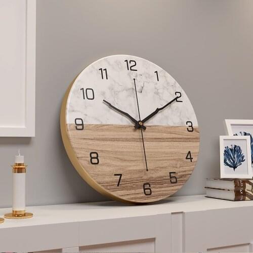 Marble Iron Wall Clock Metal Modern Living Room Creative Watch Silent Kitchen Clock Clocks Wall Home Decor Digital Reloj Pared