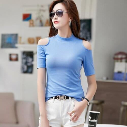 BOBOKATEER Short Sleeve Woman Tshirts Cotton Tee Shirt Femme 2021 Bluzka Damska Plus Size Tops Mujer Strapless T-shirty Damskie