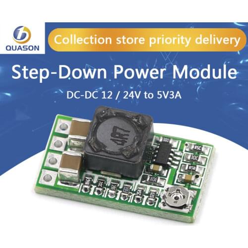 10PCS Mini DC-DC 12-24V To 5V 3A Step Down Power Supply Module Buck Converter Adjustable Efficiency 97.5