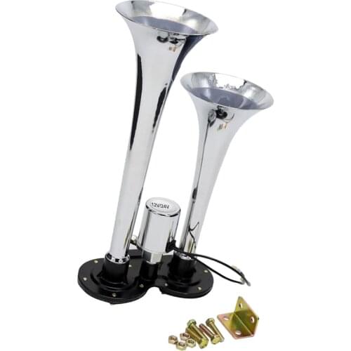 12V/24V Car Truck Van Boat Motorcycle Dual Trumpet Train Air Horn Kit 150db