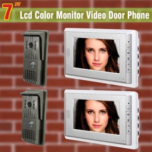 2 Camera 2 Monitor 7 inch monitor video door phone intercom doorbell Night Vision Hands-free intercommunication