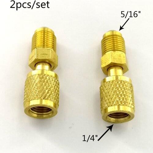 2pcs Adapter M 5/16'' F 1/4'' SAE Air Conditioning Systems R32 R410a Refrigerant Air Conditioning Filling