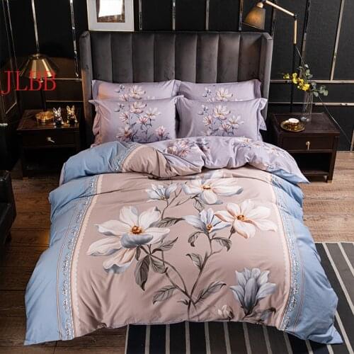2020 Winter 100% cotton bedding set heavy brushed flower bed linen set bohemia style duvet cover+ flat sheet+Pillowcase 4pcs/set
