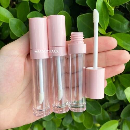 6.5ml Pink lip gloss tubes containers Empty Refillable lipgloss tube Plastic clear Lipgloss Tube packing Container