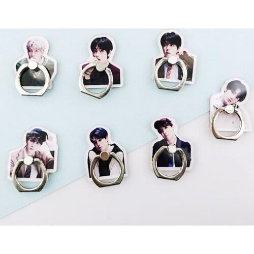 7 Pcs/lot KPOP Finger Buckle Phone Ring Holder JUNG KOOK JIMIN JIN SUGA J-HOPE Map of THe Soul 7 Phone Support Toy
