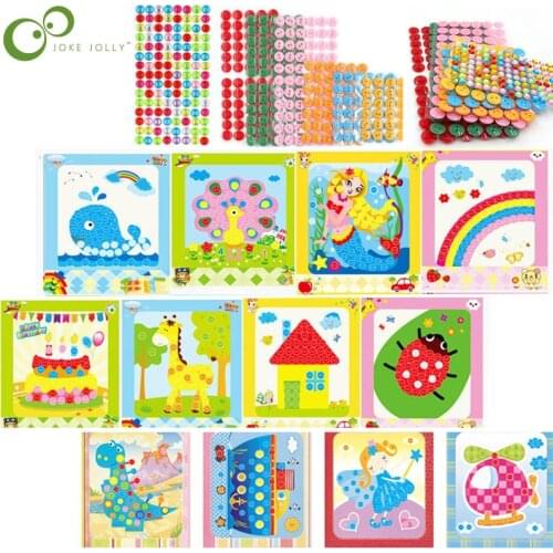 8Pcs Painting Drawing Craft Toys Children Early Educational Kids DIY Button Stickers Drawing Toys Handmade School Art Class WYW