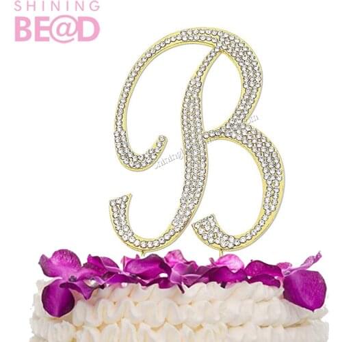 Free shpping New arrival personalised letter B cake topper rhinestone decoration for wedding event & party type item