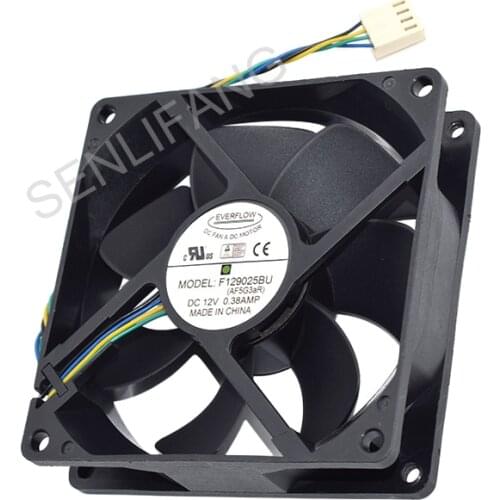 For EVERFLOW F129025BU DC12V 0.38A 4 Lines PWM Fan Cooling 9025