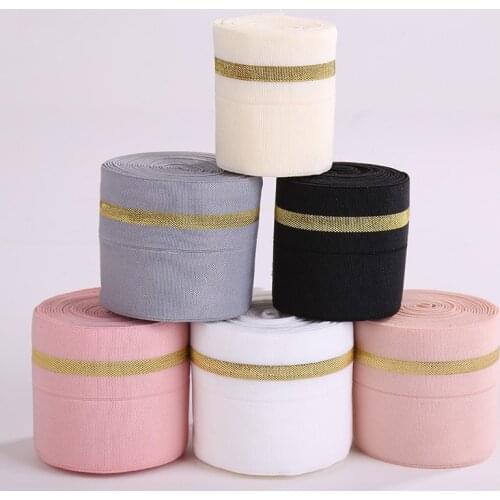 40mm Fold Over Elastic Bands 4cm Spandex Band Dress Lace Trim Sewing Underwear Gauze Edging Belt Clothing Accessories 1meter