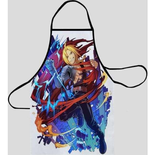 Edward Elric Aprons For Women/Men Oxford Fabric Cleaning Pinafore Home Cooking Accessories Apron 50X75cm68X95cm