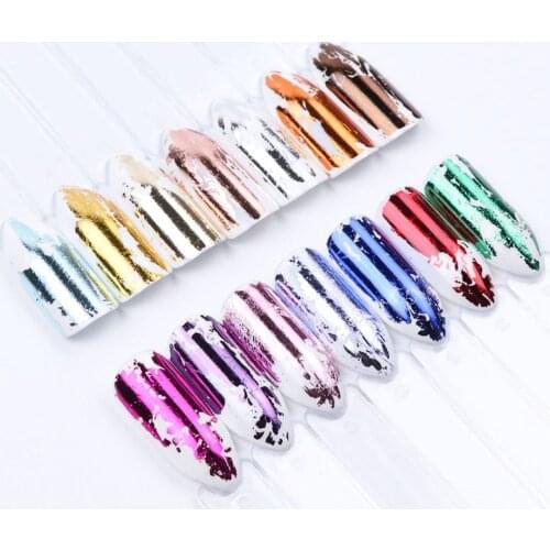 Full Beauty 14pcs Gold Sliver Slider Foil For Nail Holographic Transfer Wrap Sticker 40JD