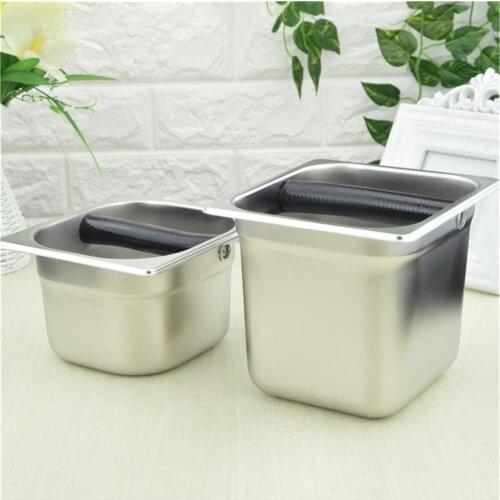 Stainless Steel Coffee Powder Residue Knock Box Coffee Grounds Grind Bucket Machine Recycling Container Bucket Grind Trash Bin