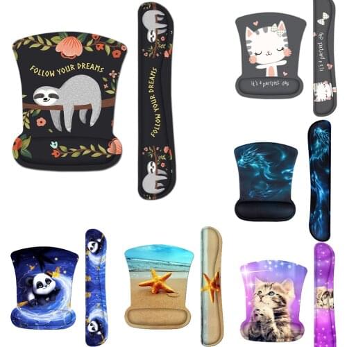 Mouse Pad with Wrist Support and Keyboard Wrist Rest Pad Set,Ergonomic Mouse Pads for Computers Laptop,Non Slip Comfortable