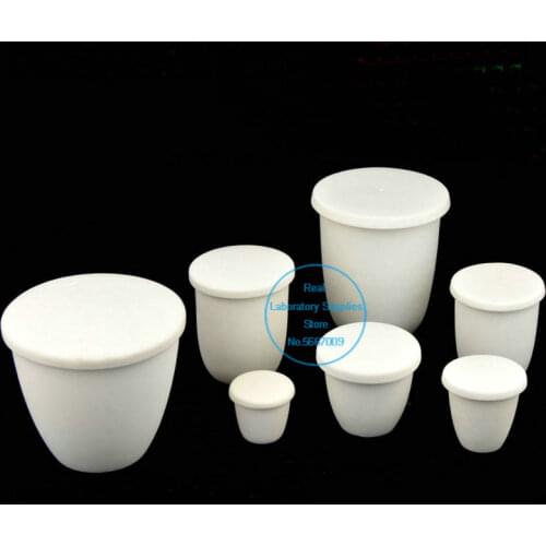 1piece Laboratory 5/10/20/25/30/50/100/150/200ml/300ml Corundum crucible 99% alumina Ash crucible with cover