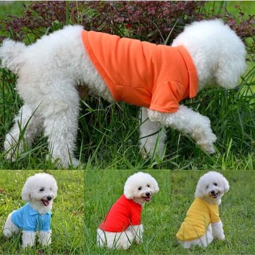 Summer Pet Clothes for Small Medium Dogs Solid Cotton T-shirt Dogs Accessories Pet Supplies Cat Vest Shirts Pets Outfits XS-XL