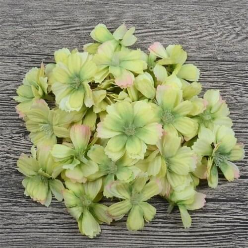 30pcs Mini 4CM Artificial Silk Daisy Flower Heads For Wedding Home Decoration Handwork DIY Garland Accessories Fake Flower