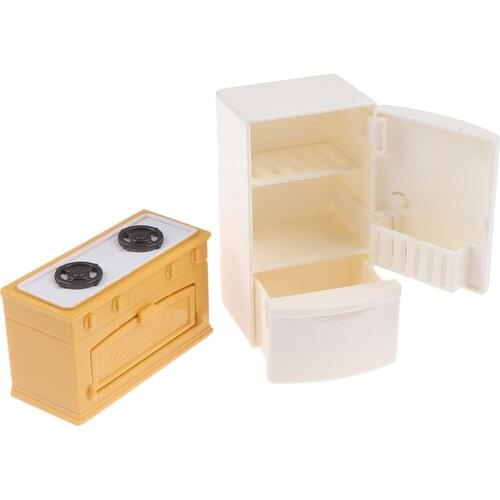 1PC Dollhouse Miniature cooking bench refrigerator Toys Kitchen Accessories Home Decoration Furniture Accessories