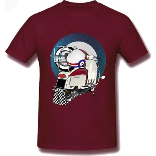 Mens Ready Go Vespa Motorcycle T Shirt Mens Awesome Tee Shirt Short Sleeve Crew Neck T-Shirt Cotton Clothing Plus Size 3XL