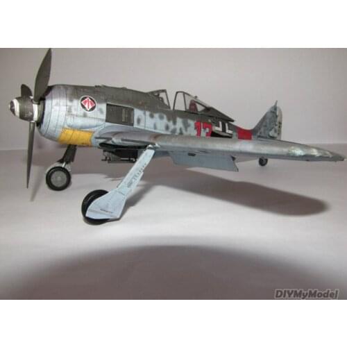 DIYMyModeI German FW 190 A-8 fighter DIY Handcraft Paper Model KIT Handmade Toy Puzzles Gift Movie props