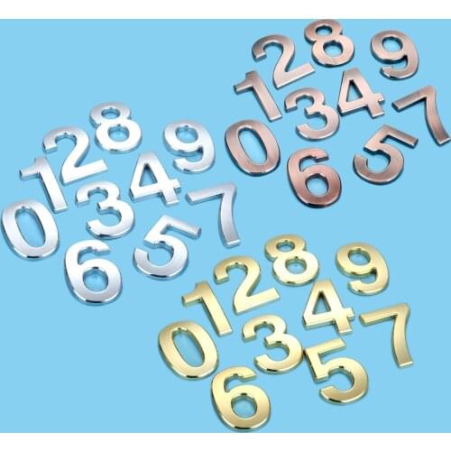 Sliver Home Hotel Door Number 100mm Height 0/1/2/3/4/5/6/7/8/9# Optional ABS Plastic Digital House Number ABS