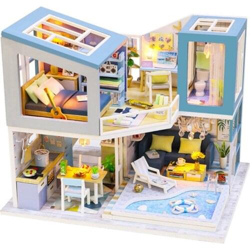 2021 New Diy Cottage Assembly Model Cottage Modern Villa Wooden Creative Handmade Toys Wood Romantic Modern Villa Cottage Puzzle