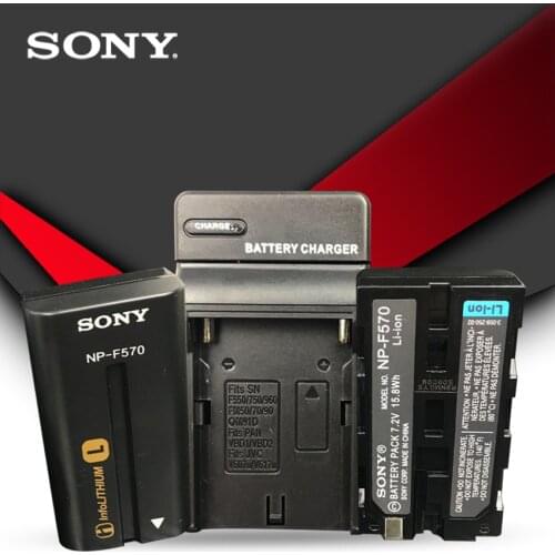 2pc Sony Original NP-F570 Battery NP F570 F550 F530 NPF570 F550 F530 CCD-SC55 CCD-TRV81 DCR-TRV820K AL-126 AL-160 + Charger