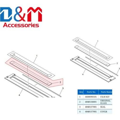Original new DF-502 Film Kit Cover Glass 4688090101 4048136801 4048137001 4048137901 for Konica Bizhub 163 213 seal kit