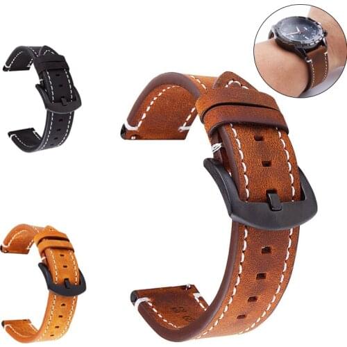 Genuine Leather Watchbands 18mm 20mm 22mm 24mm Vintage Wrist Watch Band Strap Belt For Women Men Cowhide Strap Watch Accessories
