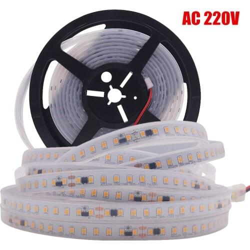 AC 220V LED Strip IP67 Waterproof Engineering Lamp 4000K 6000K 3000K 2835 120 leds/m Flexible Ribbon Tape LED Light 5m/roll
