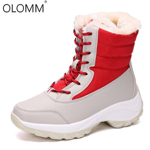 2019 Winter New Plus Velvet Womens Shoes with Waterproof Snow Boots Womens Cotton Shoes Women Winter Boots Platform Boots