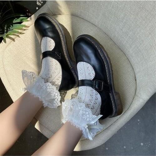 Women Girls Lace Ruffle Frilly Ankle Socks Harajuku Cute Vintage Retro Bow Lady Princess Socks B1818