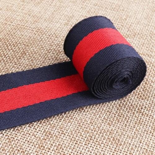 1 1/4 INCHES Navy Blue Red Striped Webbing Thin Soft Belt Bag Purse Nylon Webbing Lanyard Bag Purse Ribbon Straps -32mm
