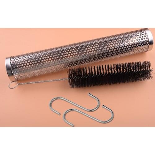 12'' BBQ Wood Charcoal Gas Pellet Smoker Tube Box Fit For Grill Grilling Stainless Steel Heat-resistant