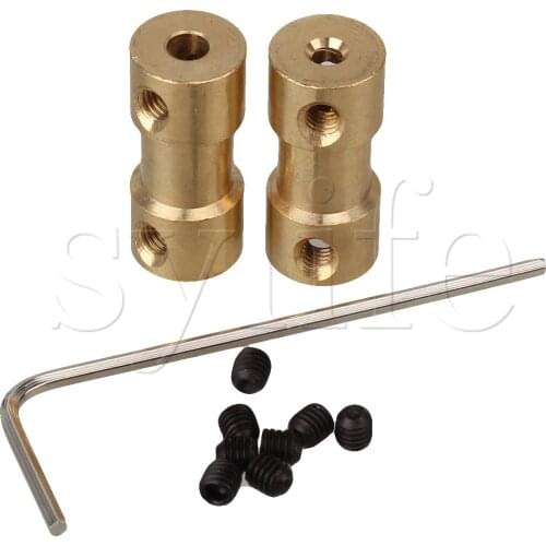 2pcs 3.17 x 2.3mm Copper Shaft Motor Flexible Coupling Coupler Connection Golden