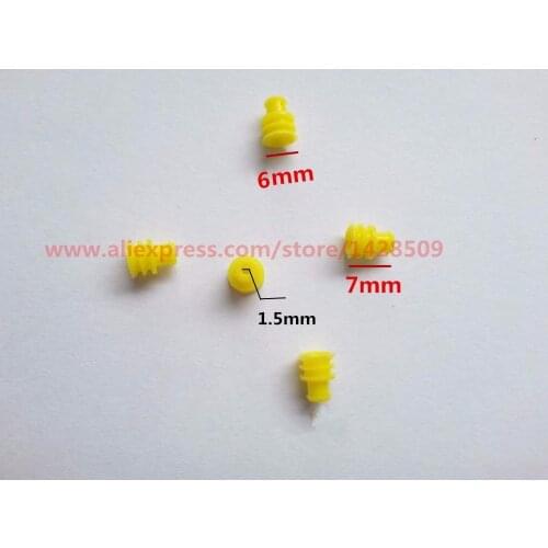 200 Pcs Car Connector Waterproof Ring Seal Plug Waterproof Plug Full Core 6mm Silicone Sheath Seal Head For 6180-2181 6187-2171
