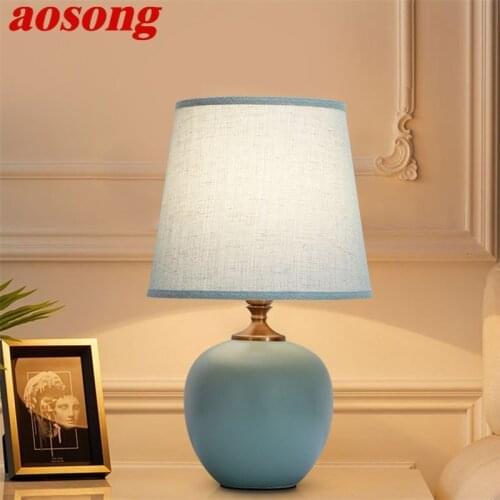 AOSONG Touch Dimmer Table Lamp Modern Ceramic Desk Light Decorative for Home Bedroom