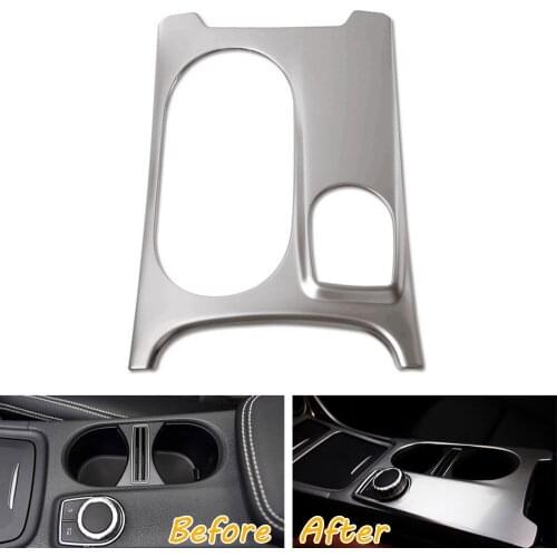 Car Interior Center Console Water Cup Holder Cover Trim Frame Decoration Fit For Benz GLA CLA W176 A B-Class 2014-2016 LHD