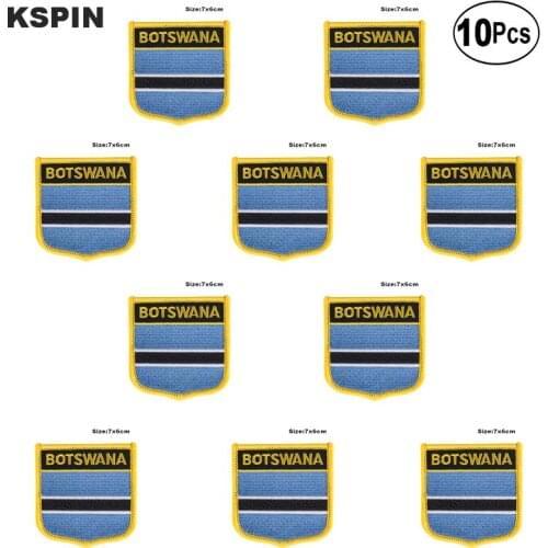 Botswana Flag Embroidery Patches Iron on Saw on Transfer patches Sewing Applications for Clothes in Home&Garden