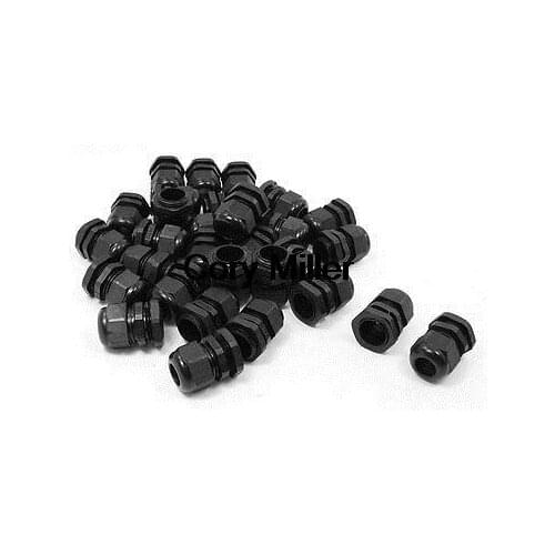 Black Plastic Waterproof Line Cable Gland Joint Connector PG13.5