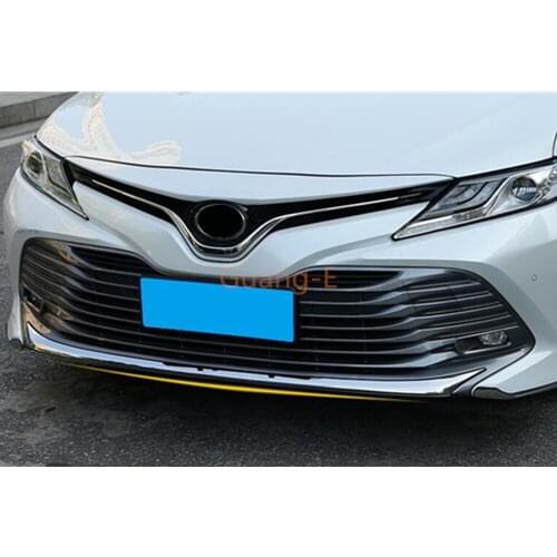For Toyota New Camry XV70 2017 2018 2019 2020 Car Bumper Engine ABS Chrome Trim Front Bottom Grid Grill Grille Edge Panel 1pcs