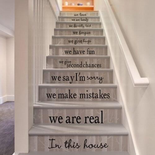 Hot Phrase Stairs House Decoration Wall Art Vinyl Stickers For Living Room Decor Waterproof stairway Wall Art Decal vinilo pared
