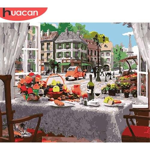 HUACAN Coloring By Number Fruit Drawing On Canvas HandPainted Painting Art Gift DIY Pictures By Number Flower Kits Home Decor