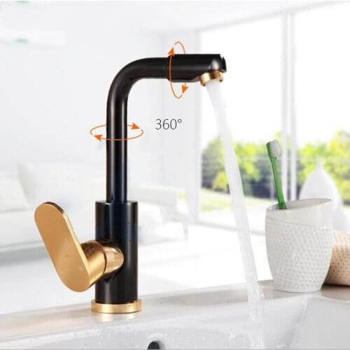 Kitchen Faucet Space Aluminum Sink 360 Degree Rotation Cold And Hot Water Mixer Tap Swivel Spout Wash Basin Faucet Deck Mounted