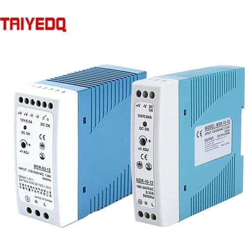 Mini Din Rail Switching Single Power Supply 10W 20W 40W 60W Output Volt 12V 24V AC To DC Transformer 5A